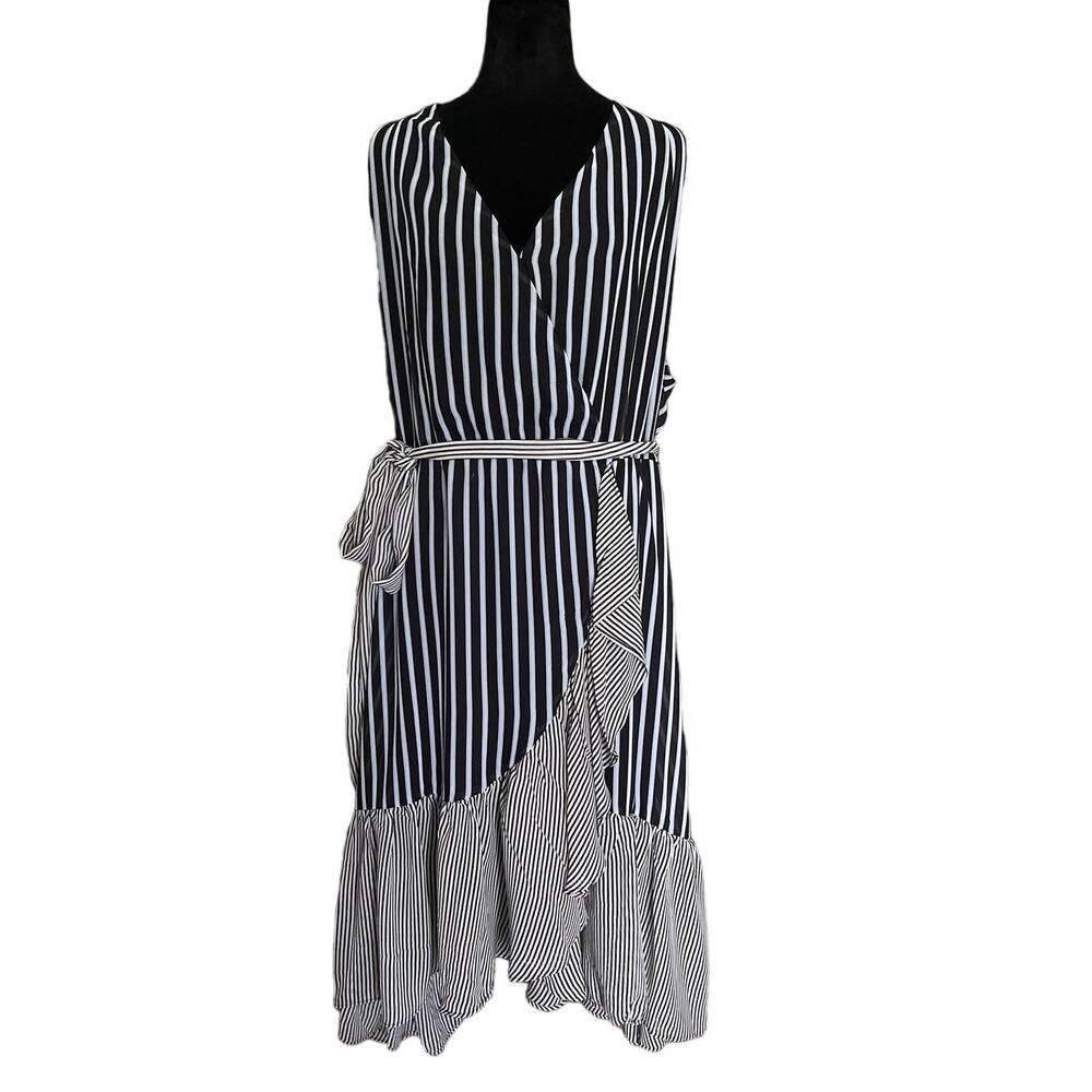 Lane Bryant Faux Wrap Tie Belt Midi Dress size 22 NWT